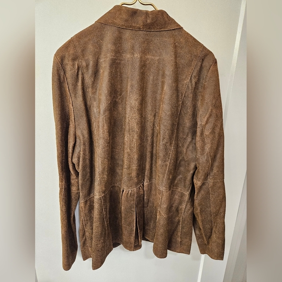 NWT - Suede J. Jill "Dark Chestnut" Rustic Blazer - Size XL - Picture 6 of 14